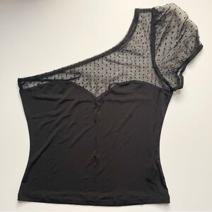 Shein One Shoulder Black Top